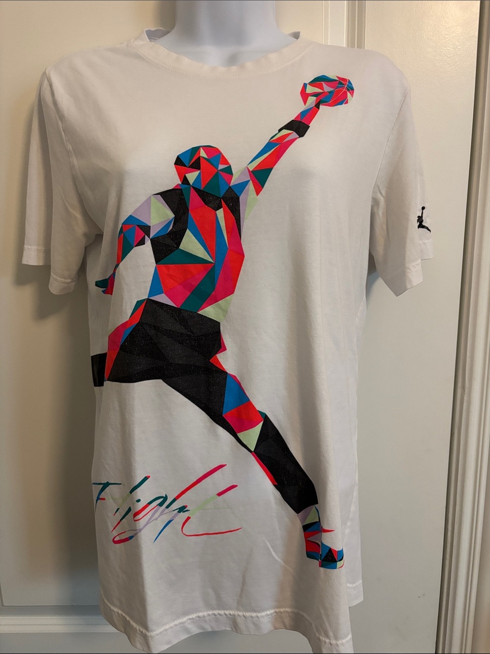 White Child’s Geometric Jump Graphic T‑Shirt by Jordan XL #155T